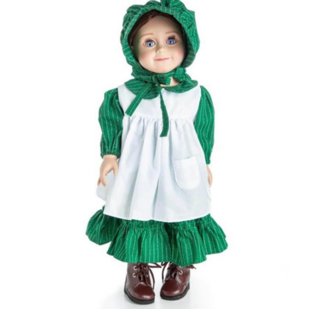 The Queen's Treasures Little House on the Prairie 18" Doll Dress, Bonnet, boots